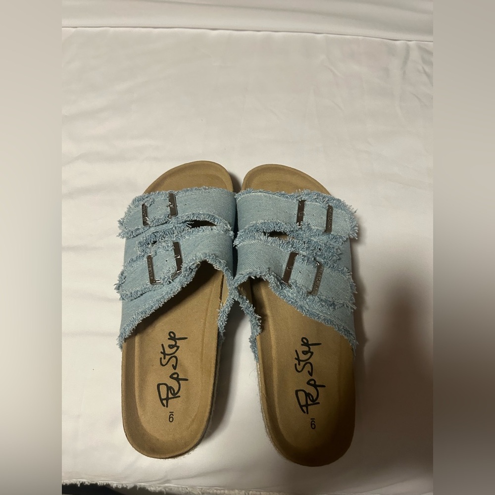 Blue Frayed Women's Sandals